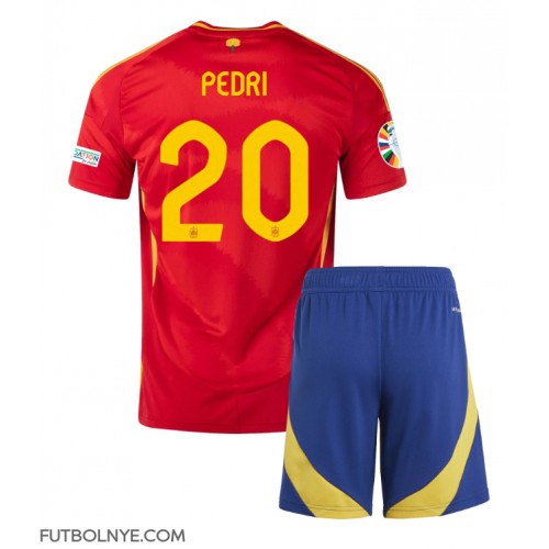 Camiseta España Pedri Gonzalez #20 Primera Equipación para niños Eurocopa 2024 manga corta (+ pantalones cortos)